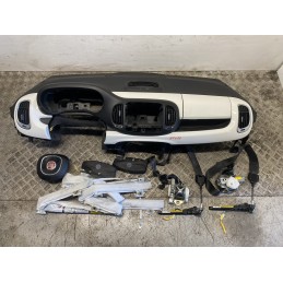 KIT AIRBAG CRUSCOTTO BIANCO VOLANTE FIAT 500L CINTE TENDINA PRETENSIONATORE  B2478