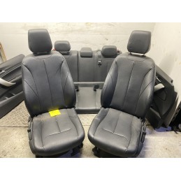 SEDILI TAPPEZZERIA PELLE NERA BMW SERIE 1 F20 2011 2019 SEDILE PANNELLI  B2822
