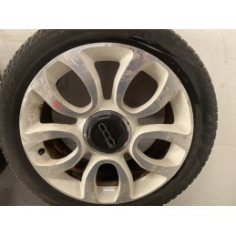 4 CERCHI IN LEGA FIAT 500L R17 GOMME 225/45/2017 DOT 2022 BIANCHI 735585994  B2883