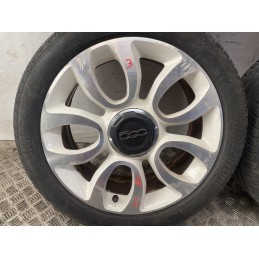 4 CERCHI IN LEGA FIAT 500L R17 GOMME 225/45/2017 DOT 2022 BIANCHI 735585994  B2883