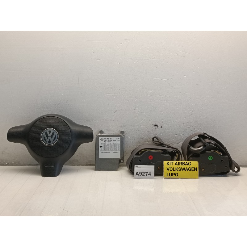 KIT AIRBAG VOLKSWAGEN LUPO VOLANTE CINTURA DX SX CENTRALINA 1C0909601 A9274 KIT AIRBAG VOLKSWAGEN LUPO VOLANTE CINTURA DX SX CENTRALINA 1C0909601 A9274