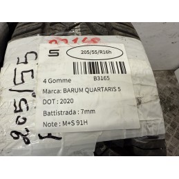 Set 4 pneumatici usati Barum Quartaris 5 205 55 R16 91H M+S DOT 2020 7mm Gomme  B3165