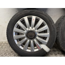 Set 4 cerchi in lega 16 Fiat 500L con gomme usate 205 55 R16 735585995  B3176