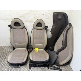 Coppia sedili Smart Fortwo 450 Tappezzeria Personalizzata pelle beige marrone  B3163
