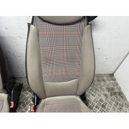 Coppia sedili Smart Fortwo 450 Tappezzeria Personalizzata pelle beige marrone  B3163