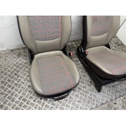 Coppia sedili Smart Fortwo 450 Tappezzeria Personalizzata pelle beige marrone  B3163