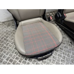Coppia sedili Smart Fortwo 450 Tappezzeria Personalizzata pelle beige marrone  B3163