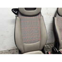 Coppia sedili Smart Fortwo 450 Tappezzeria Personalizzata pelle beige marrone  B3163