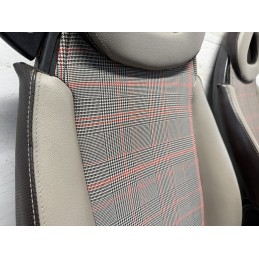 Coppia sedili Smart Fortwo 450 Tappezzeria Personalizzata pelle beige marrone  B3163
