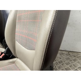 Coppia sedili Smart Fortwo 450 Tappezzeria Personalizzata pelle beige marrone  B3163