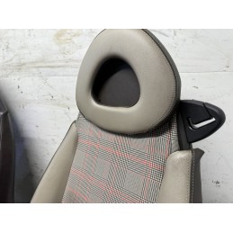 Coppia sedili Smart Fortwo 450 Tappezzeria Personalizzata pelle beige marrone  B3163