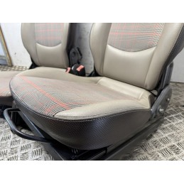 Coppia sedili Smart Fortwo 450 Tappezzeria Personalizzata pelle beige marrone  B3163