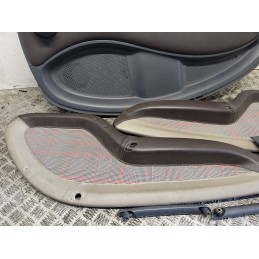 Coppia sedili Smart Fortwo 450 Tappezzeria Personalizzata pelle beige marrone  B3163