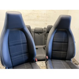 Tappezzeria Mercedes Classe A W176 mista pelle tessuto ricami bianco sport  B3347