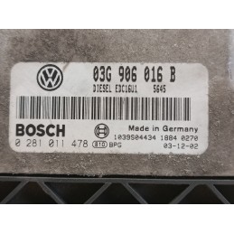 Centralina motore Volkswagen Golf 5 V 1.9D 03G906016B 0281011478 BKC  A9858