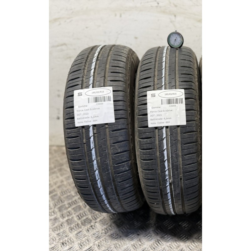 2 pneumatici usati Ceat Ecodrive 185 65 R15 88H estivi DOT 2023 6.5mm C0059 2 pneumatici usati Ceat Ecodrive 185 65 R15 88H estivi DOT 2023 6.5mm C0059