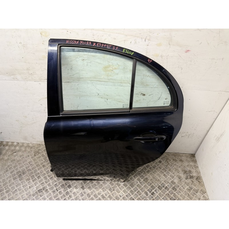 Porta posteriore sinistra Nissan Micra K13 dal 2010 nera usata originale B3408 Porta posteriore sinistra Nissan Micra K13 dal 2010 nera usata originale B3408