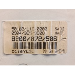 Contachilometri quadro strumenti Renault Clio 2 1.2B 8200072506  A9962