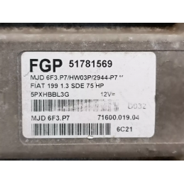 Centralina Motore Fiat Grande Punto 1.3 Multijet 51781569 MJD6F3.P7  A5733