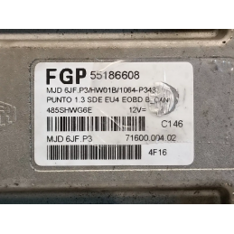 Centralina Motore Fiat Punto 188 1.3 Multijet MJD6JF.P3 55186608  A7321