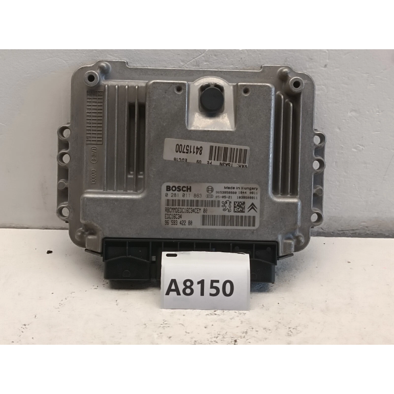 Centralina Motore Peugeot 307 1.6 HDi 9HX 0281011863 9659342280 A8150 Centralina Motore Peugeot 307 1.6 HDi 9HX 0281011863 9659342280 A8150