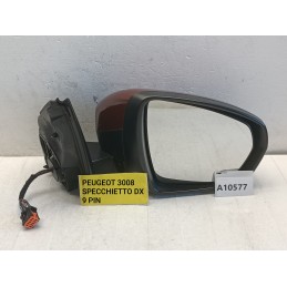 Specchietto retrovisore destro 9 pin Peugeot 3008 2 serie 2016 2023  A10577