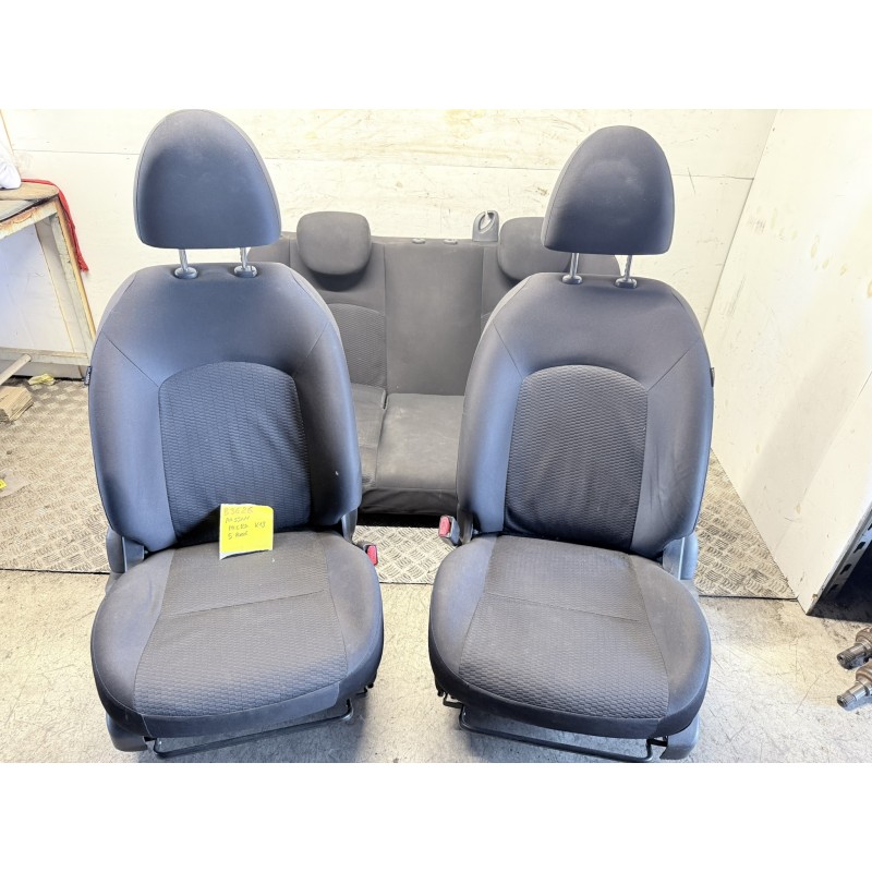 Tappezzeria Completa Nissan Micra K13 Tessuto Nero Buono Stato Usata  B3626