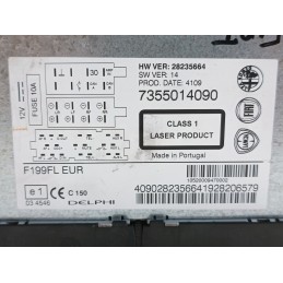 Autoradio stereo CD Fiat Punto Evo 7355014090 2009 in poi  A10969