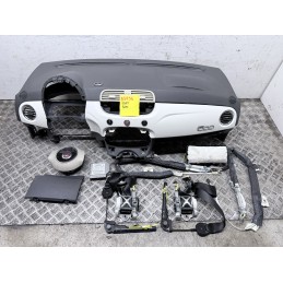 Kit Airbag Completo Fiat 500 Cruscotto Beige Panna Volante Cinture  b3794