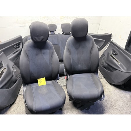 Tappezzeria Completa Lancia Ypsilon 3 Serie Tessuto Nero Ricami Blu  B3834