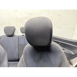 Tappezzeria Completa Lancia Ypsilon 3 Serie Tessuto Nero Ricami Blu  B3834