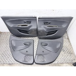 Tappezzeria Completa Lancia Ypsilon 3 Serie Tessuto Nero Ricami Blu  B3834