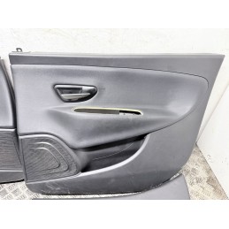 Tappezzeria Completa Lancia Ypsilon 3 Serie Tessuto Nero Ricami Blu  B3834